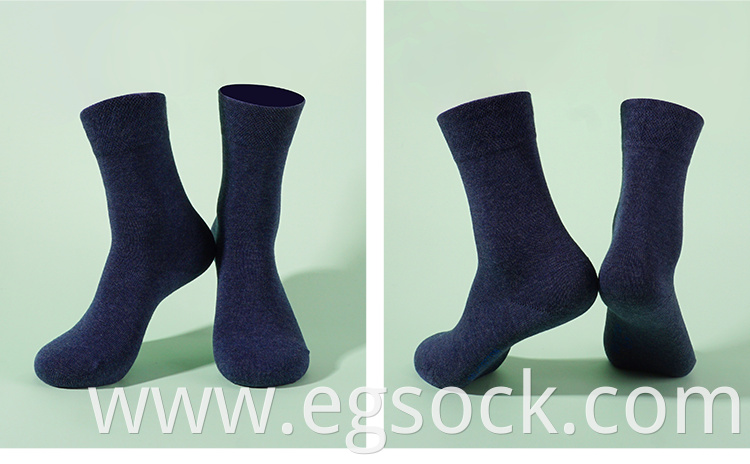 Men Plain Crew 98% Cotton Socks